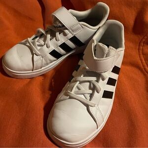 Adidas Kids White and Black Sneakers